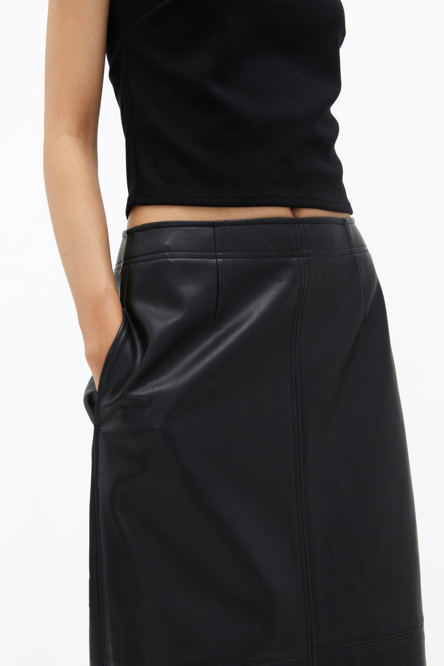 by DOE - Slit Leather Skirt