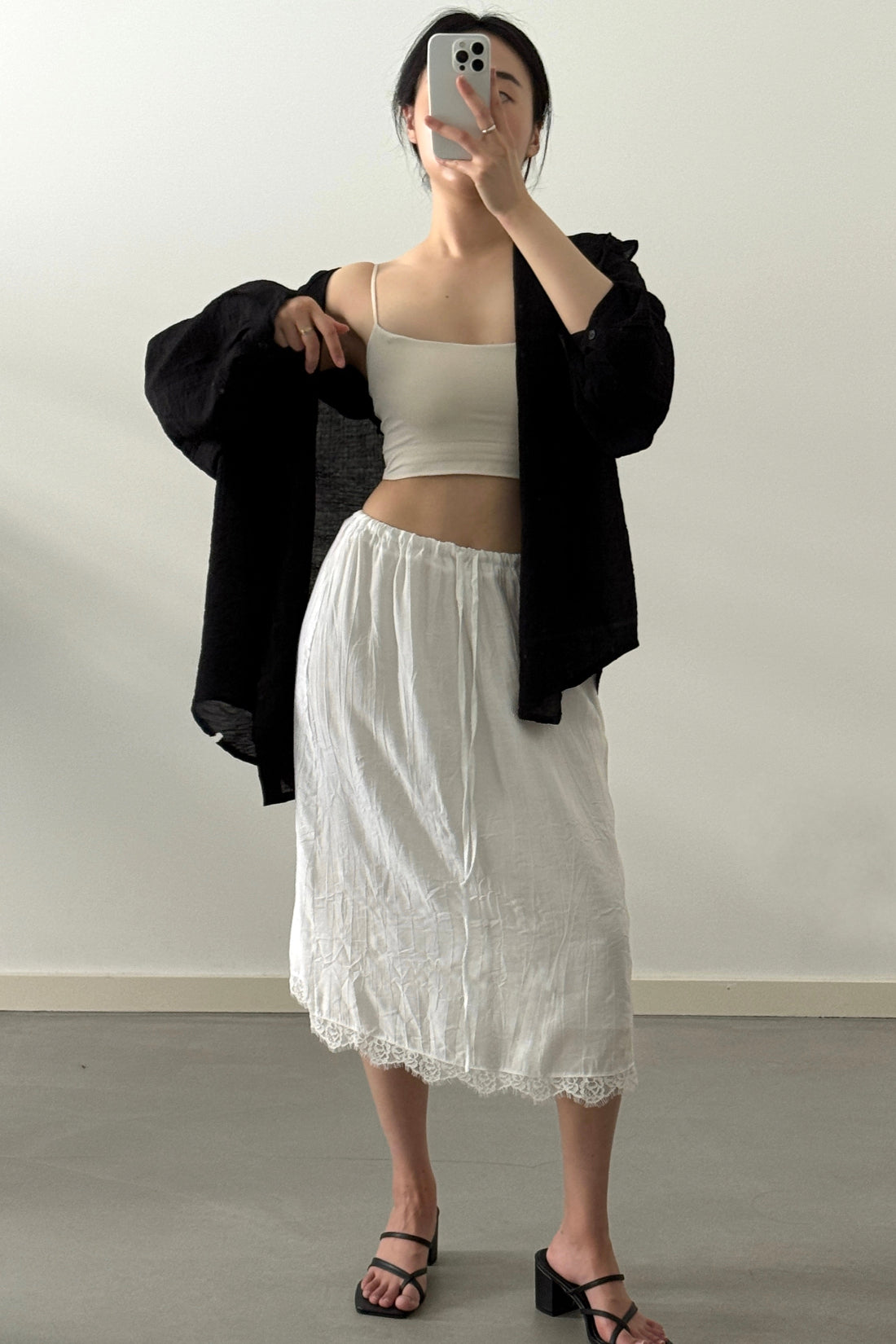 Textured Satin Skirt