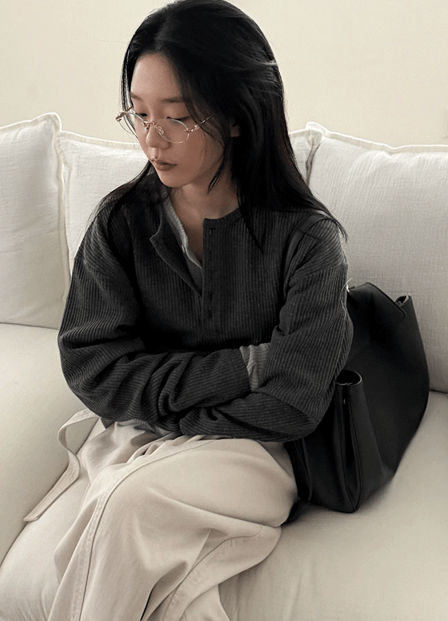 Heigle Waffle Button Top (PREORDER)