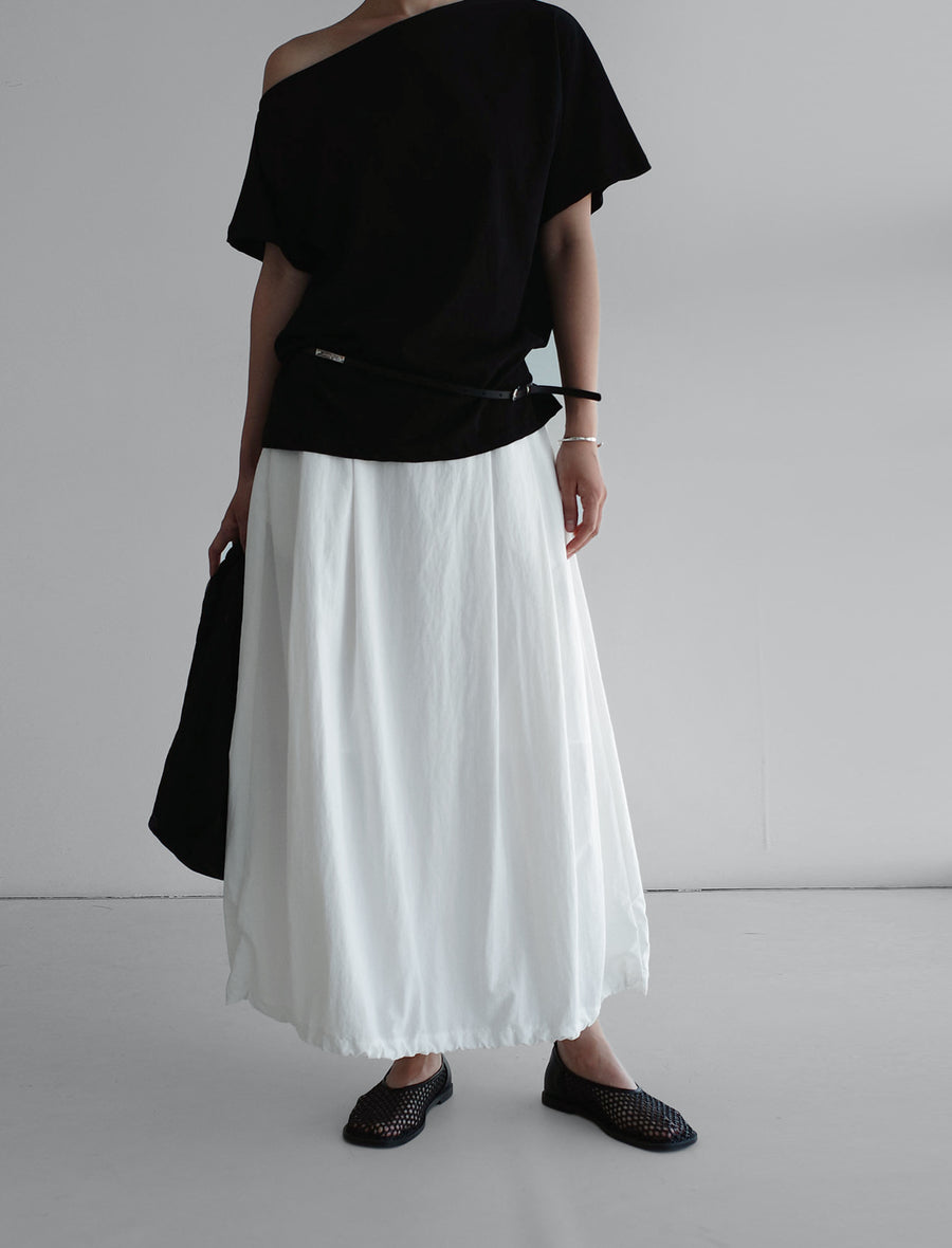 Airy Cocoon Pintuck Skirt