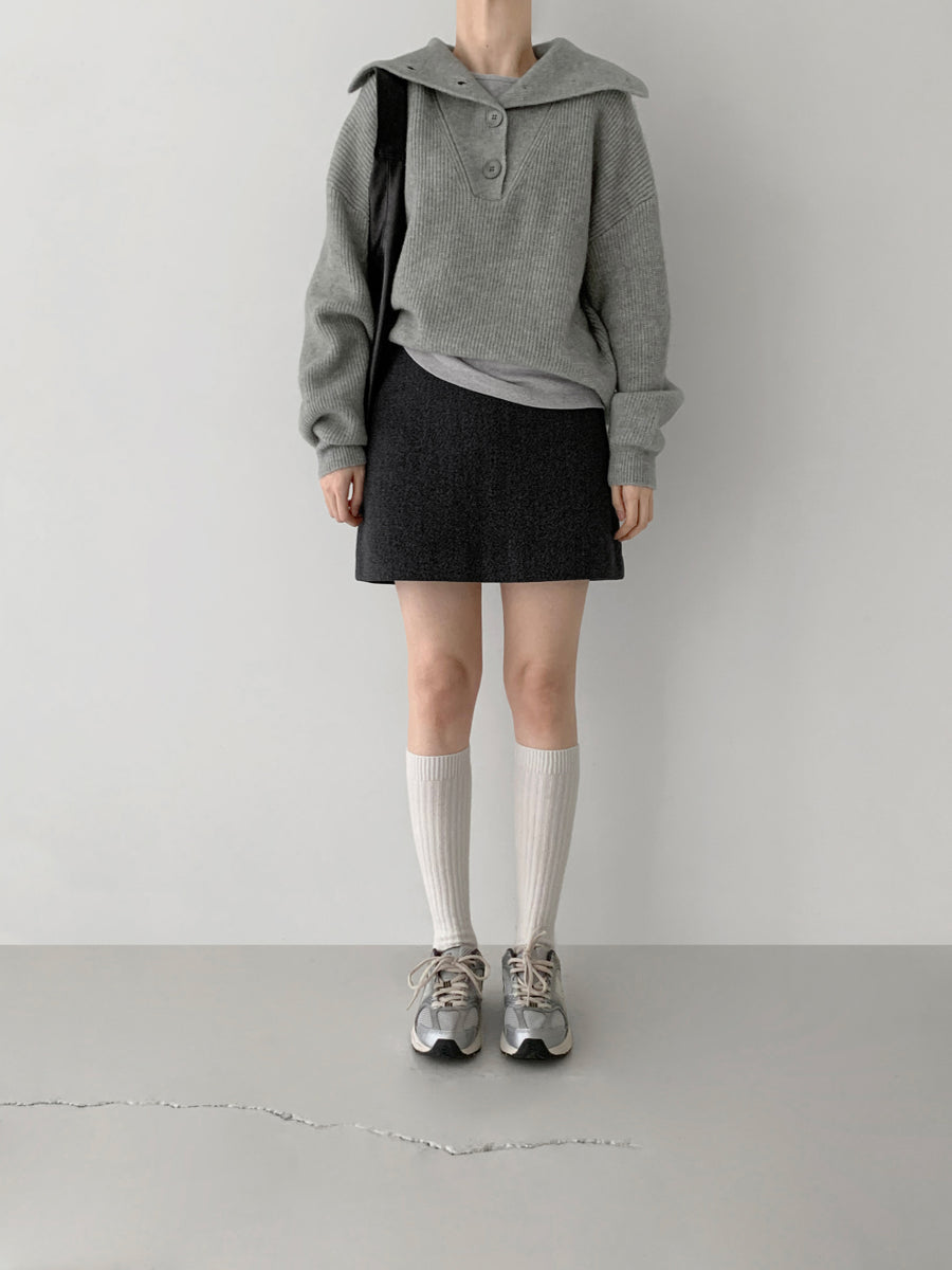 Two-Way Collar Soft Knit