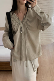 Marvel Ruffle Tie Blouse