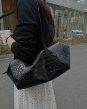 Croc Leather Shoulder Bag (PREORDER)