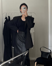 by DOE - Slit Leather Skirt