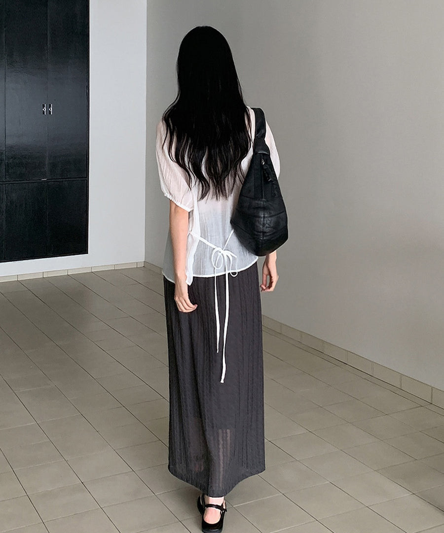 Moss Button Strap Blouse