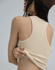 Asymmetrical Shoulder Ribbed Tank