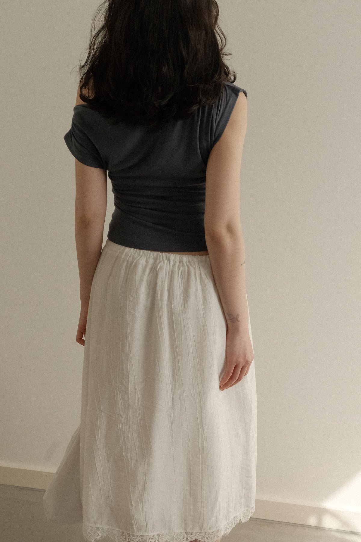 Textured Satin Skirt