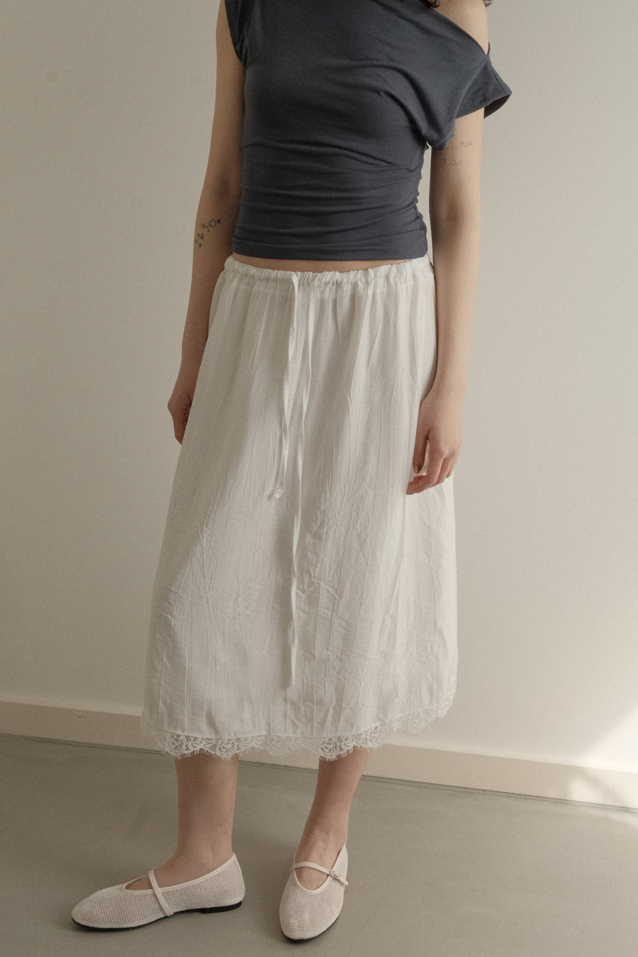 Textured Satin Skirt