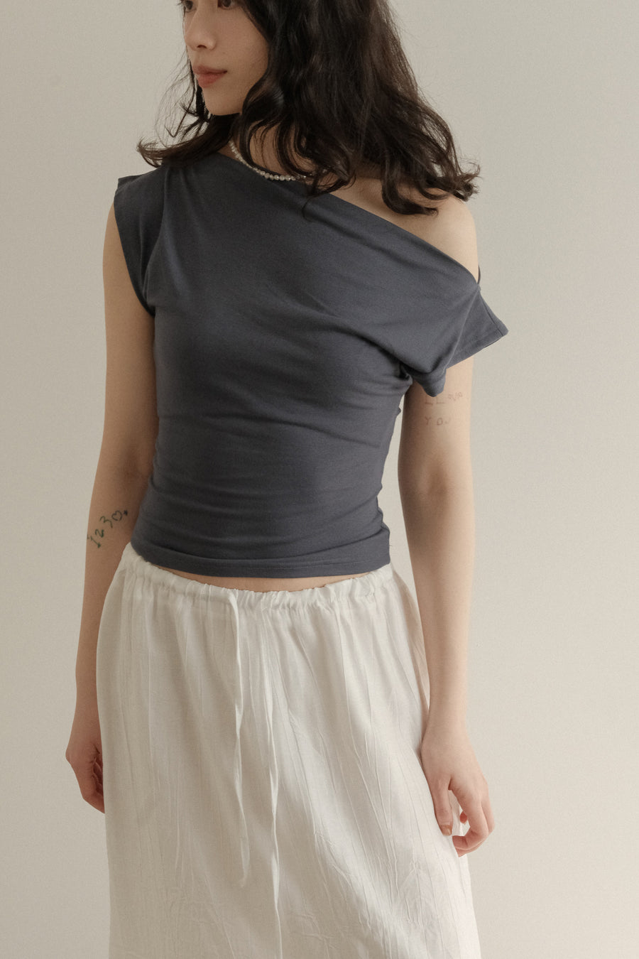 Textured Satin Skirt