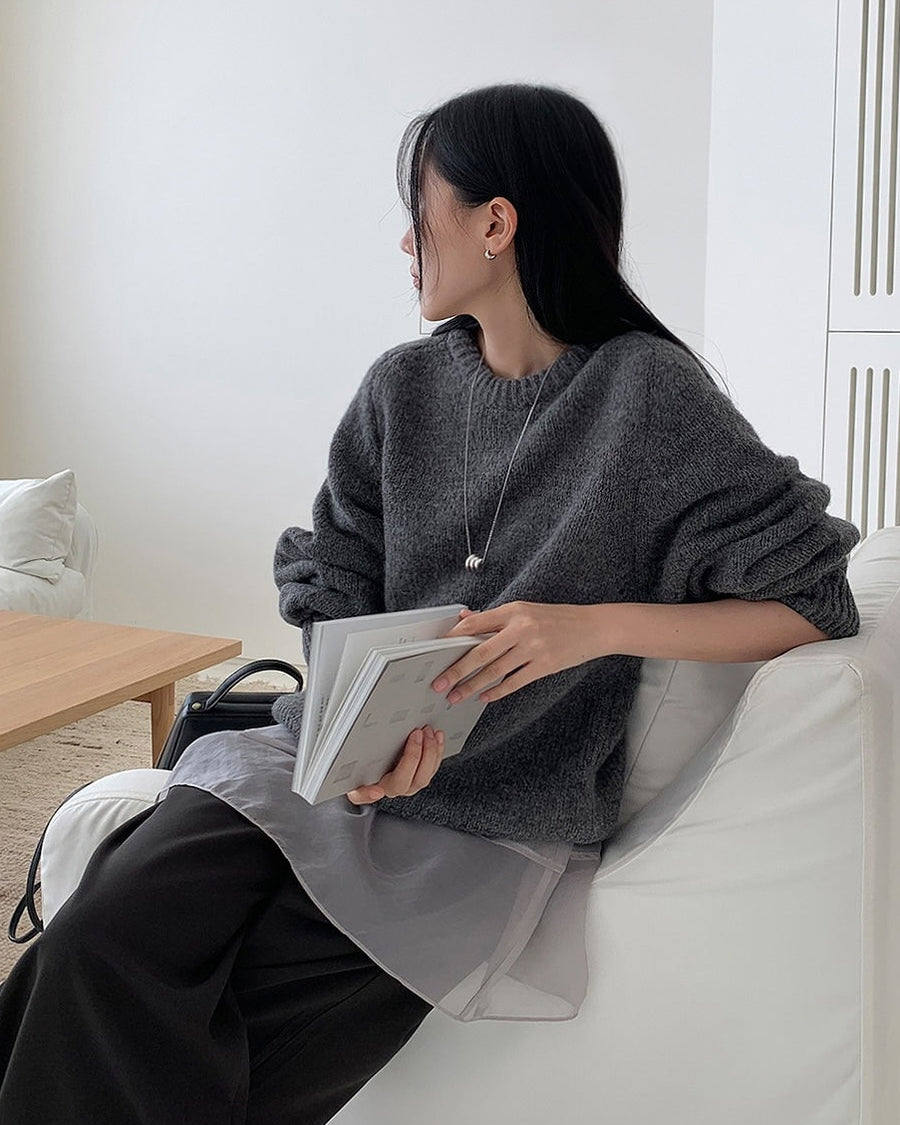 Cloud Alpaca Wool U-Neck Knit