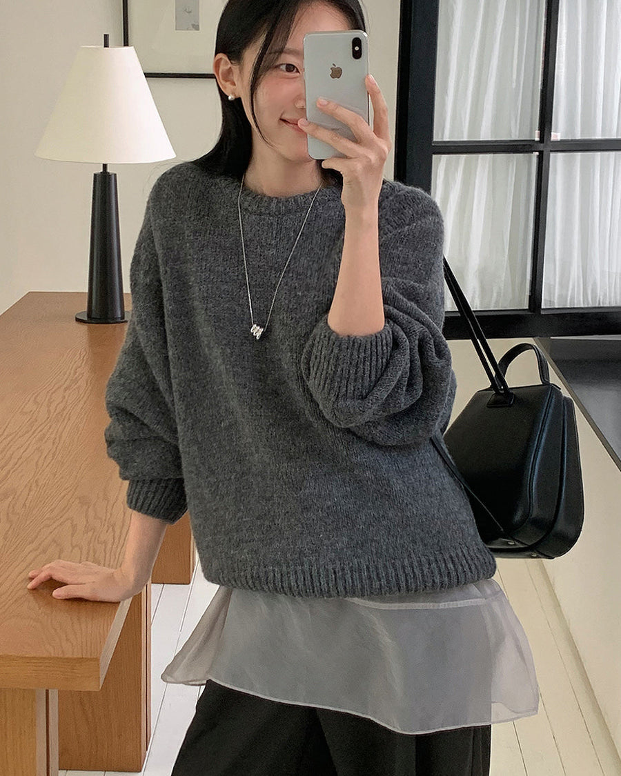 Cloud Alpaca Wool U-Neck Knit