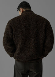 Unisex Bouclé Wool Zip Jacket
