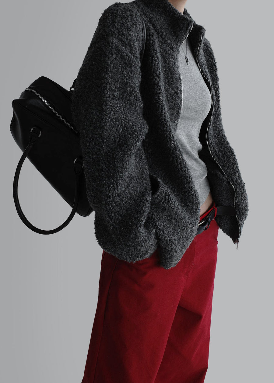 Unisex Bouclé Wool Zip Jacket