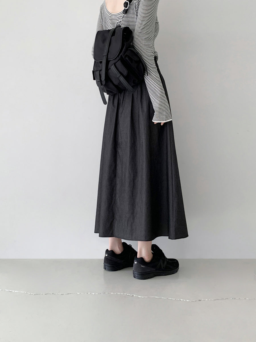 Waist-Detail Flared Skirt (PREORDER)
