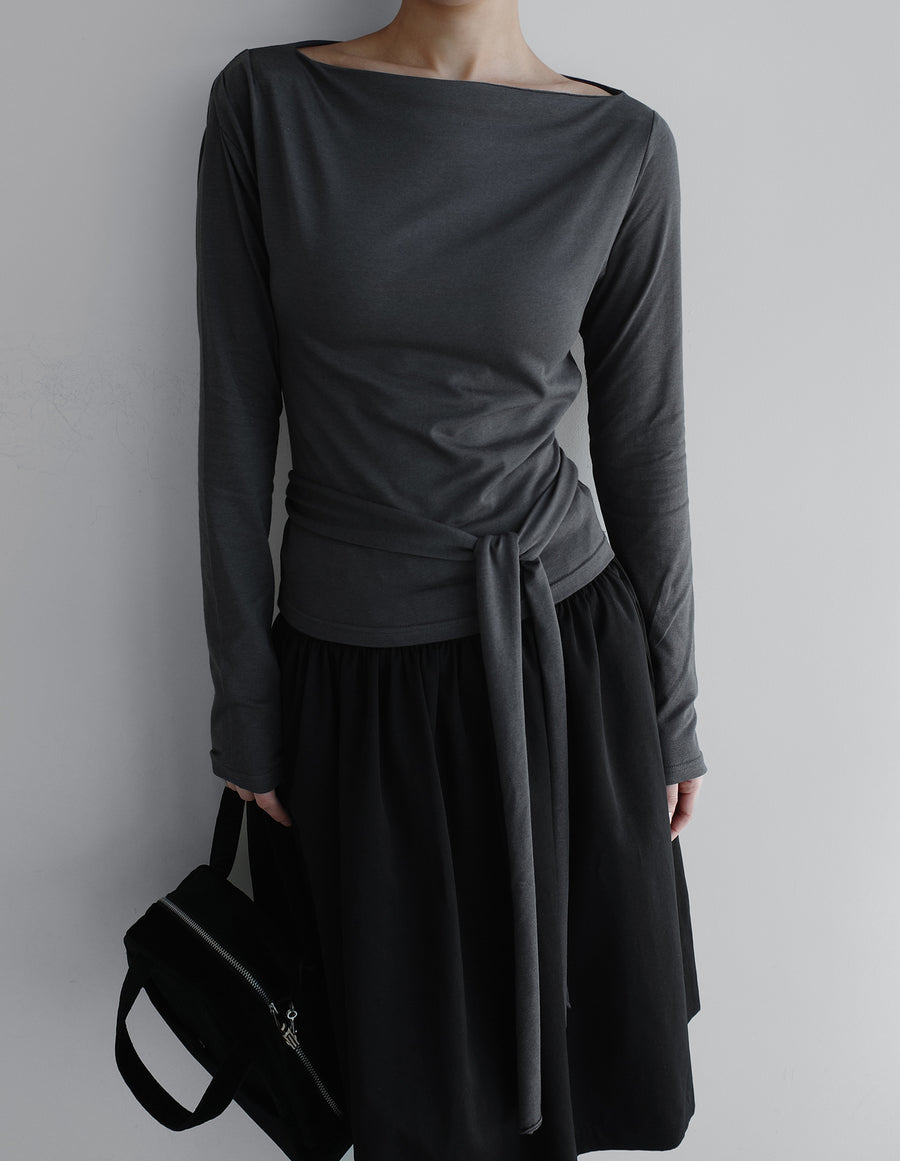 Gentle Wrap Boatneck Tee