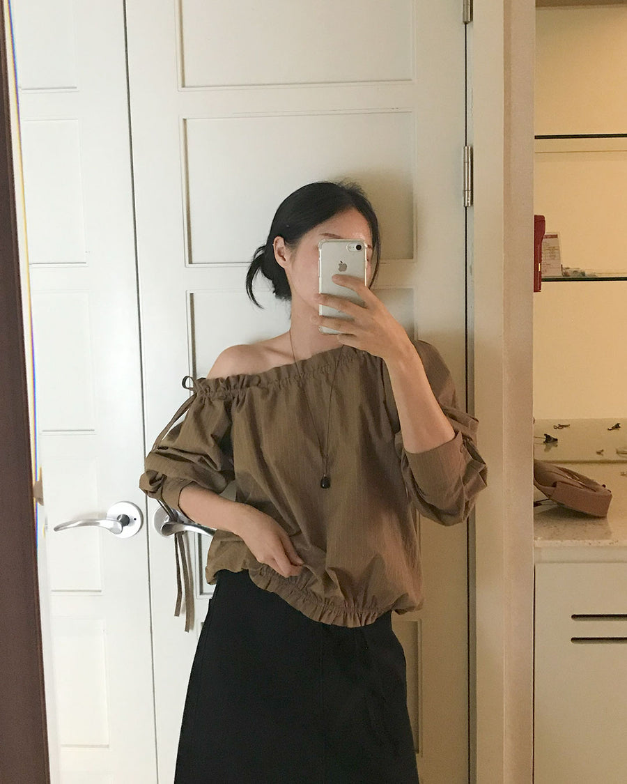 Off-Shoulder Stripe Blouse