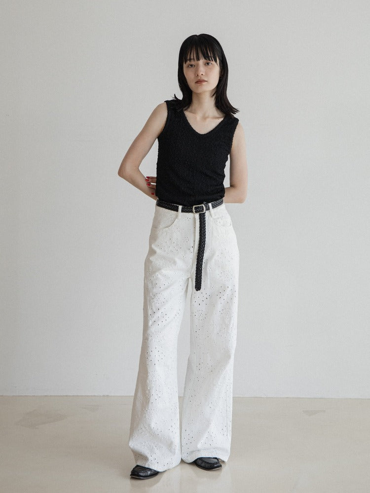 Belt Set Embroidered Jeans