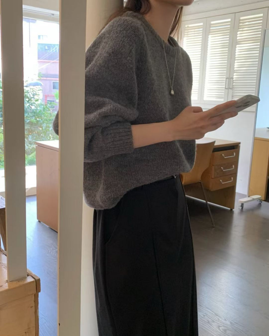 Cloud Alpaca Wool U-Neck Knit