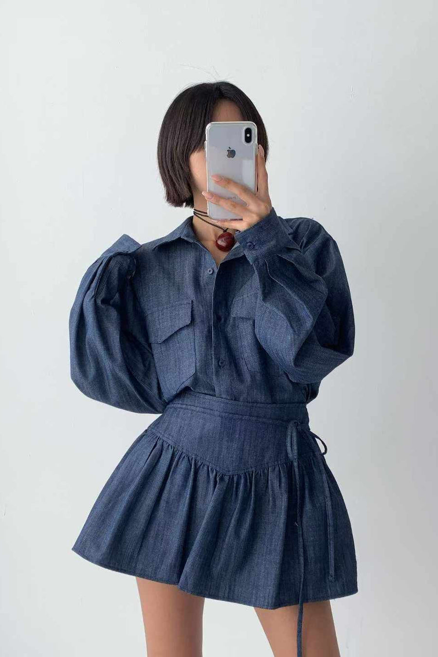 Denim Puff Shirt