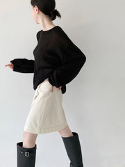 Belt Contrast Skirt