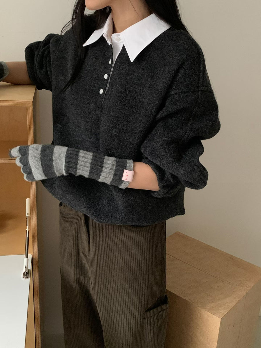 Mono Wool Collar Sweatshirt