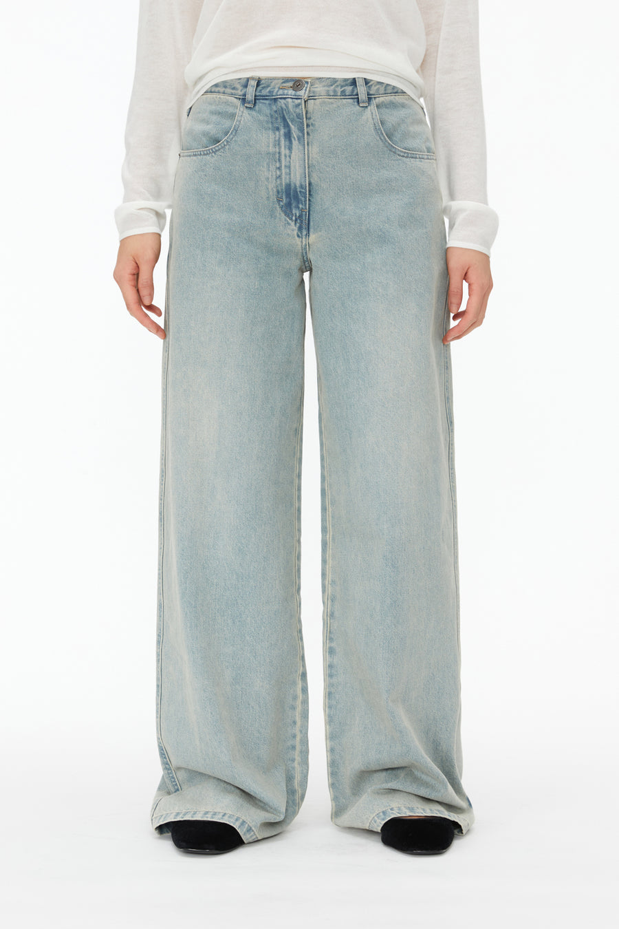 by DOE - Distressed Brushed Denim Jeans