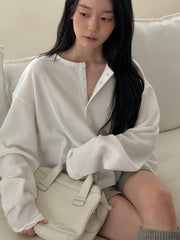 Heigle Waffle Button Top (PREORDER)