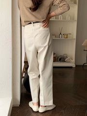 Pleated Cotton Chino