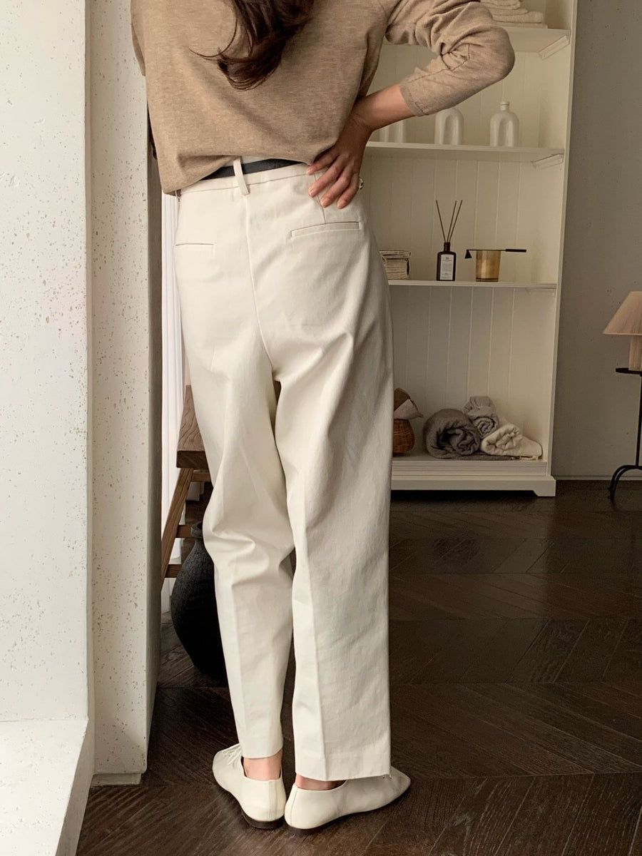 Pleated Cotton Chino