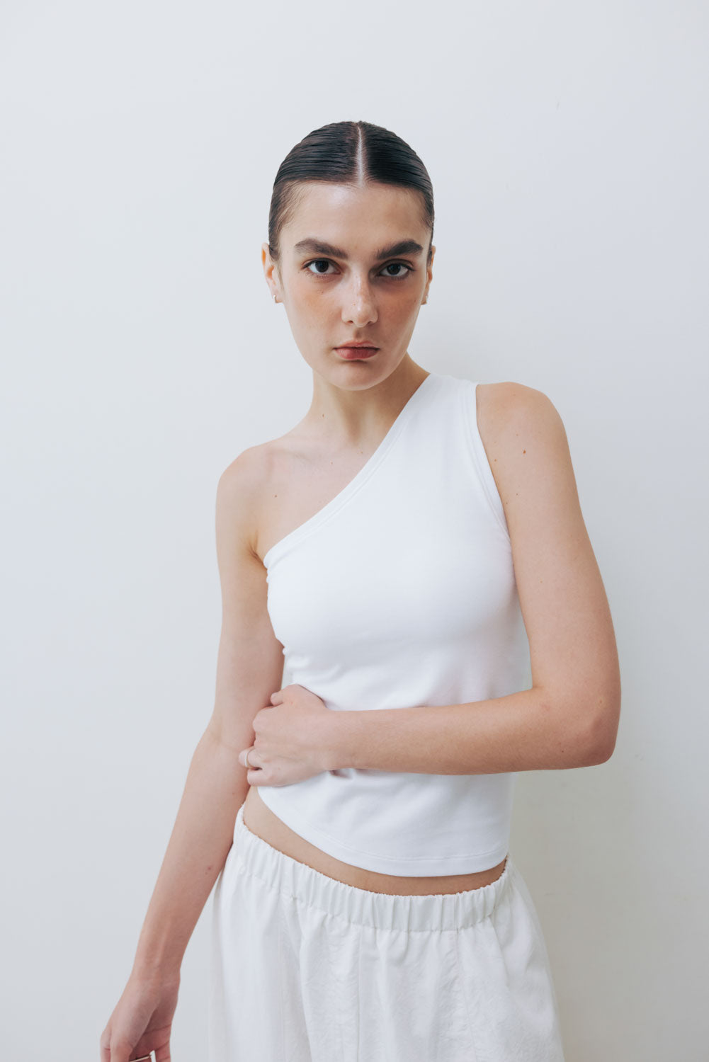 by DOE - One Shoulder Stretchy Bra Tank (PREORDER)
