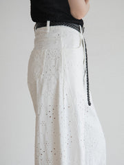 Belt Set Embroidered Jeans
