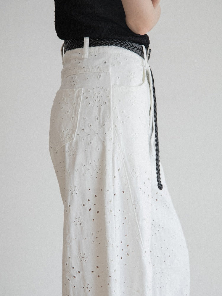 Belt Set Embroidered Jeans