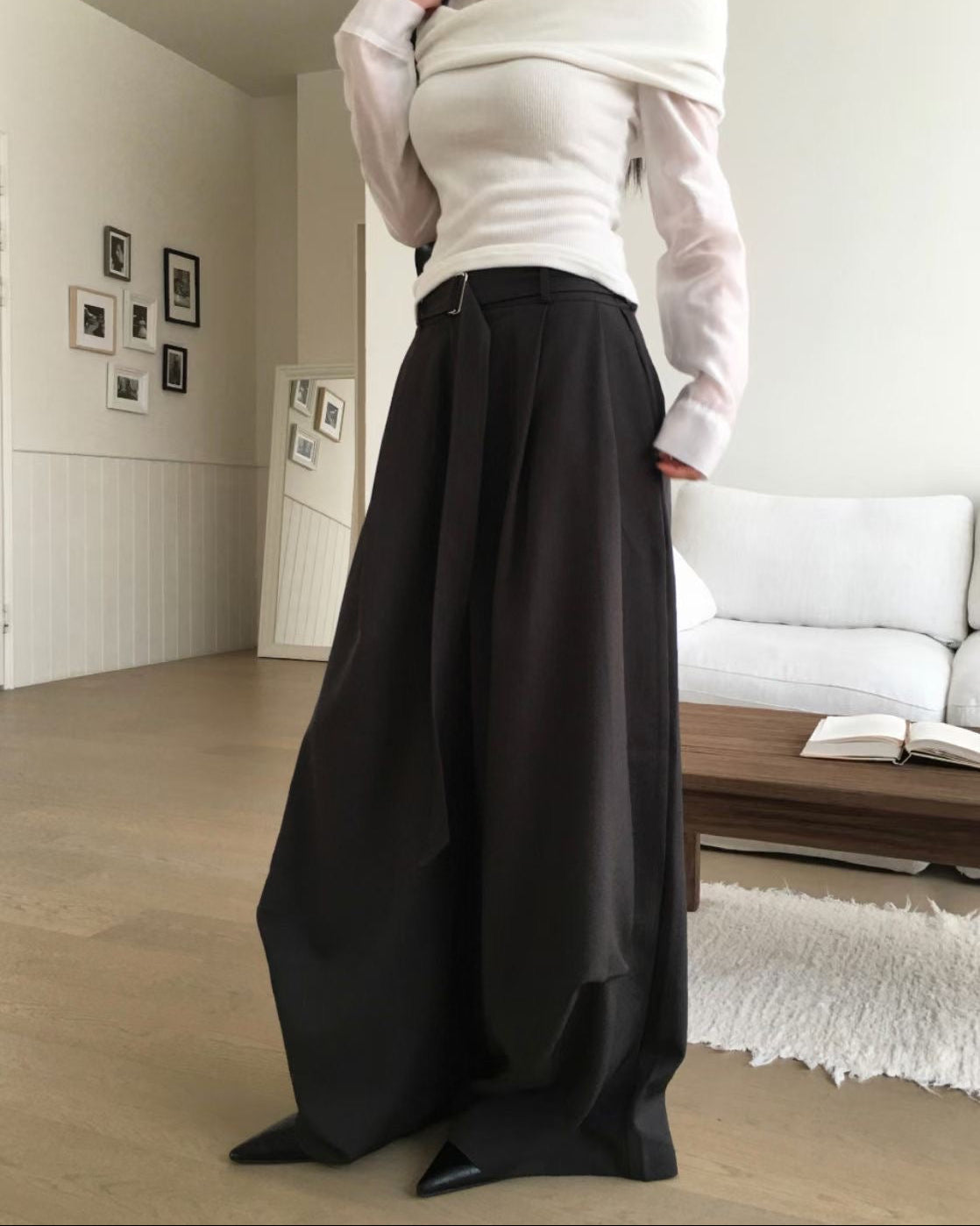 Belted Drape Slacks