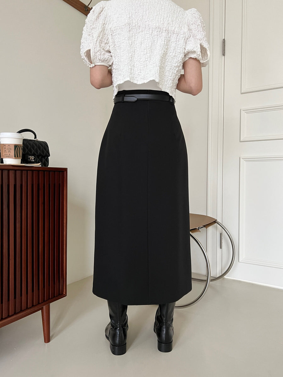 Pleated Suit Skirt