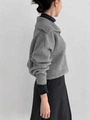 Two-Way Collar Soft Knit