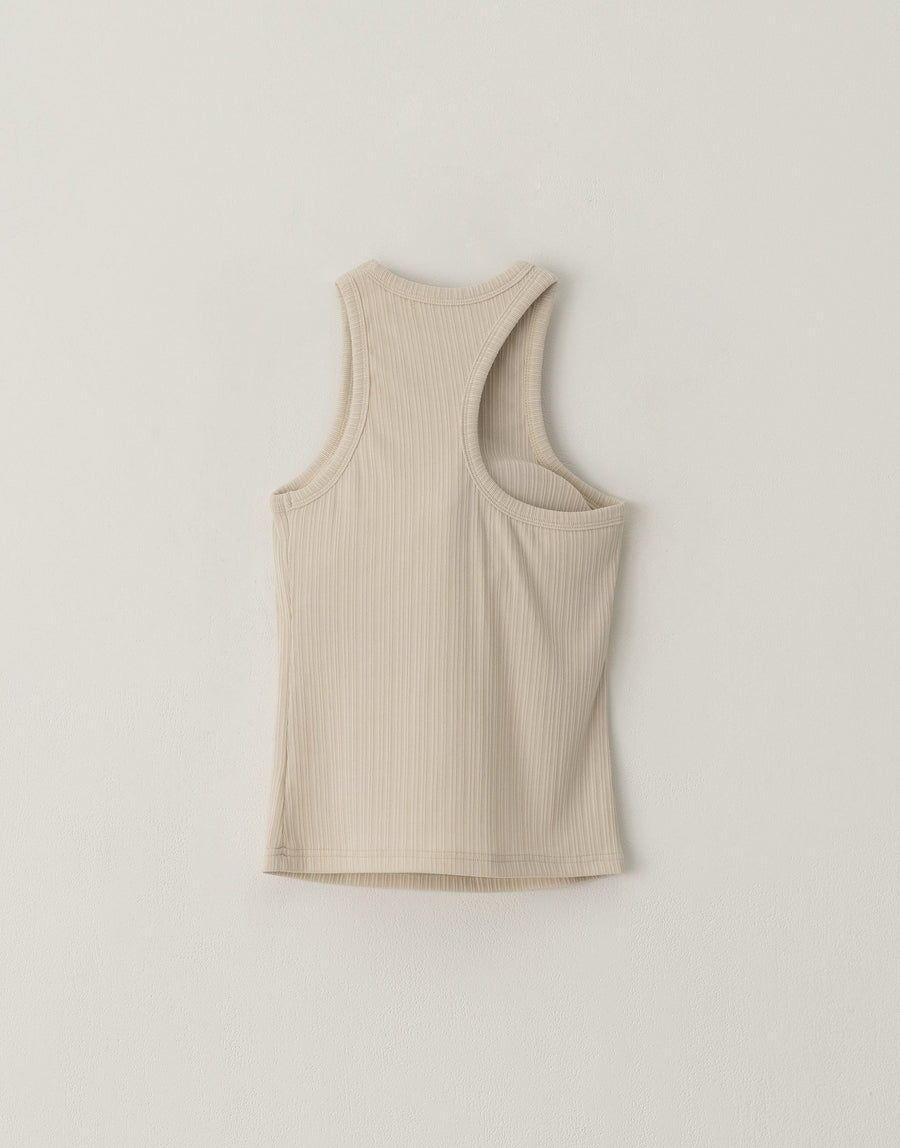 Asymmetrical Shoulder Ribbed Tank