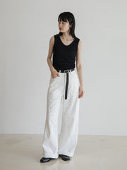 Belt Set Embroidered Jeans