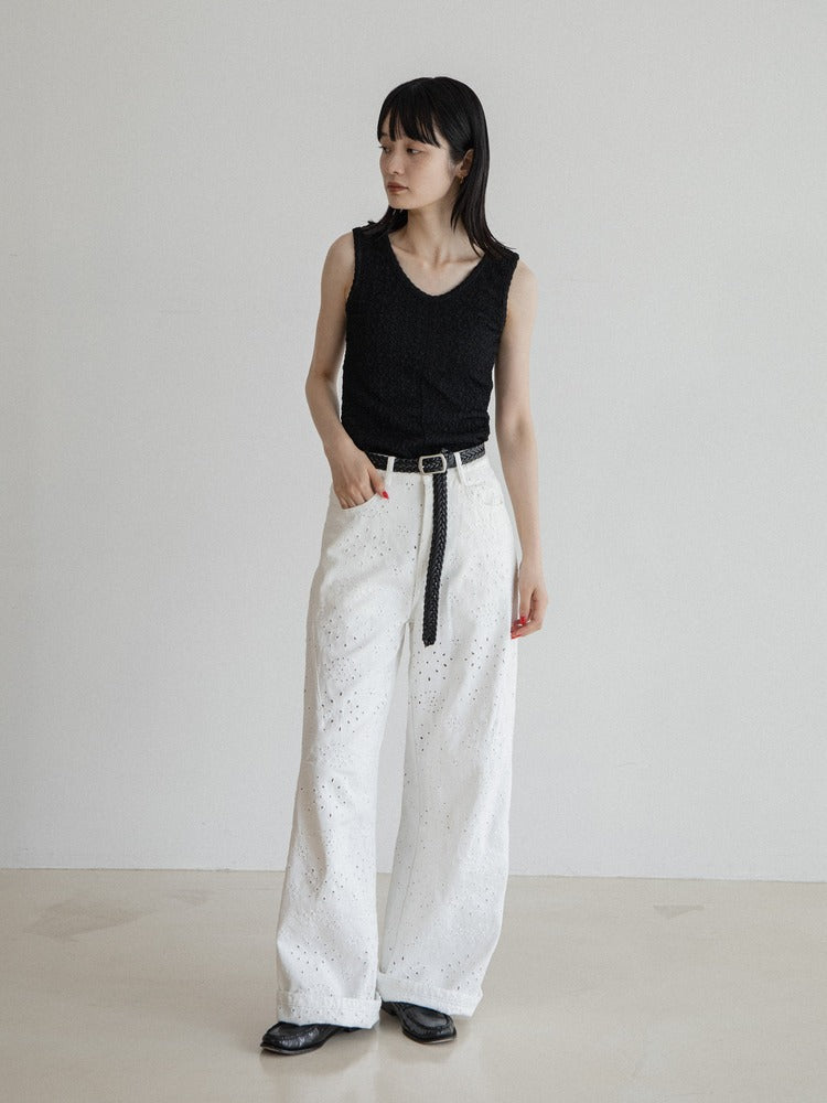 Belt Set Embroidered Jeans