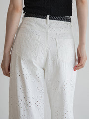 Belt Set Embroidered Jeans
