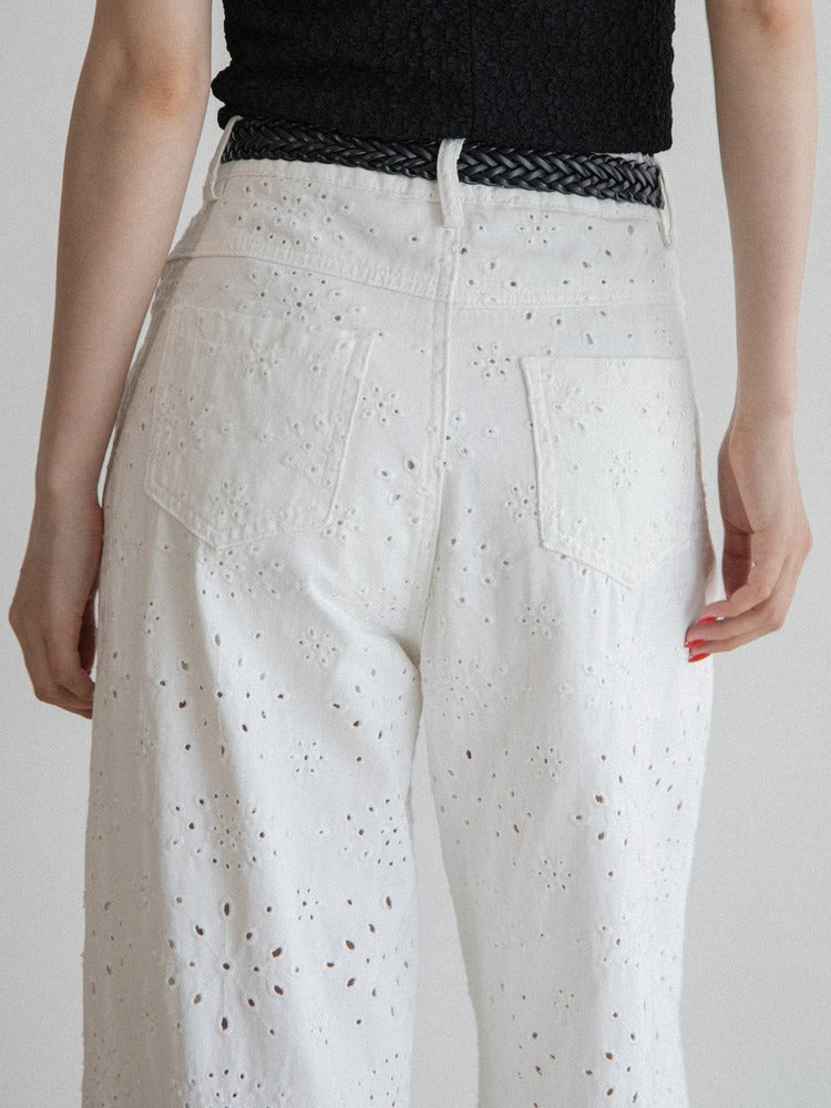 Belt Set Embroidered Jeans