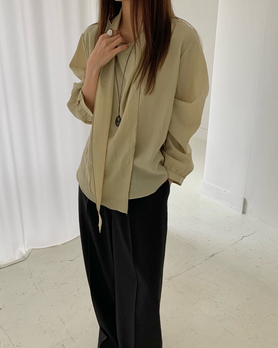 Layered Tie Blouse