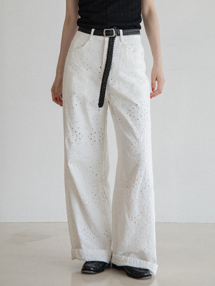 Belt Set Embroidered Jeans