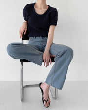 Straight Slit Denim
