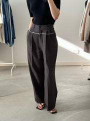 Distressed Pleated Slacks