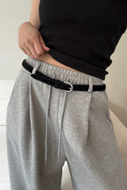 Belt Pleated Sweatpants