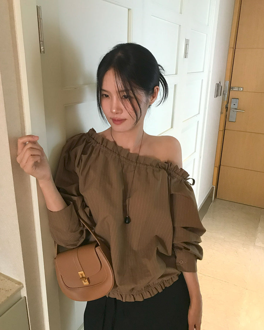 Off-Shoulder Stripe Blouse