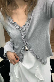 Luna Frill Rib Cardigan