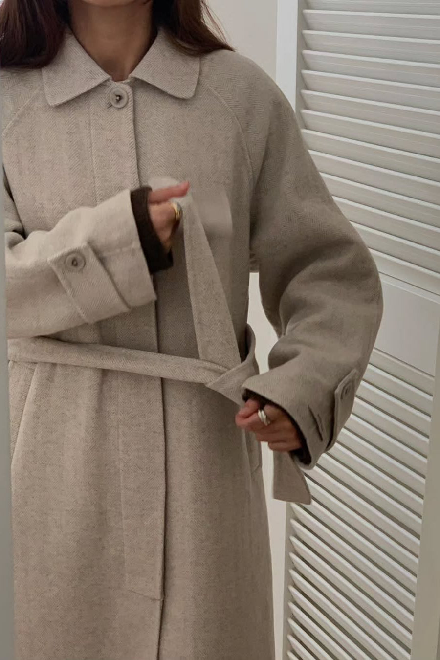 Herringbone Handmade Wool Coat
