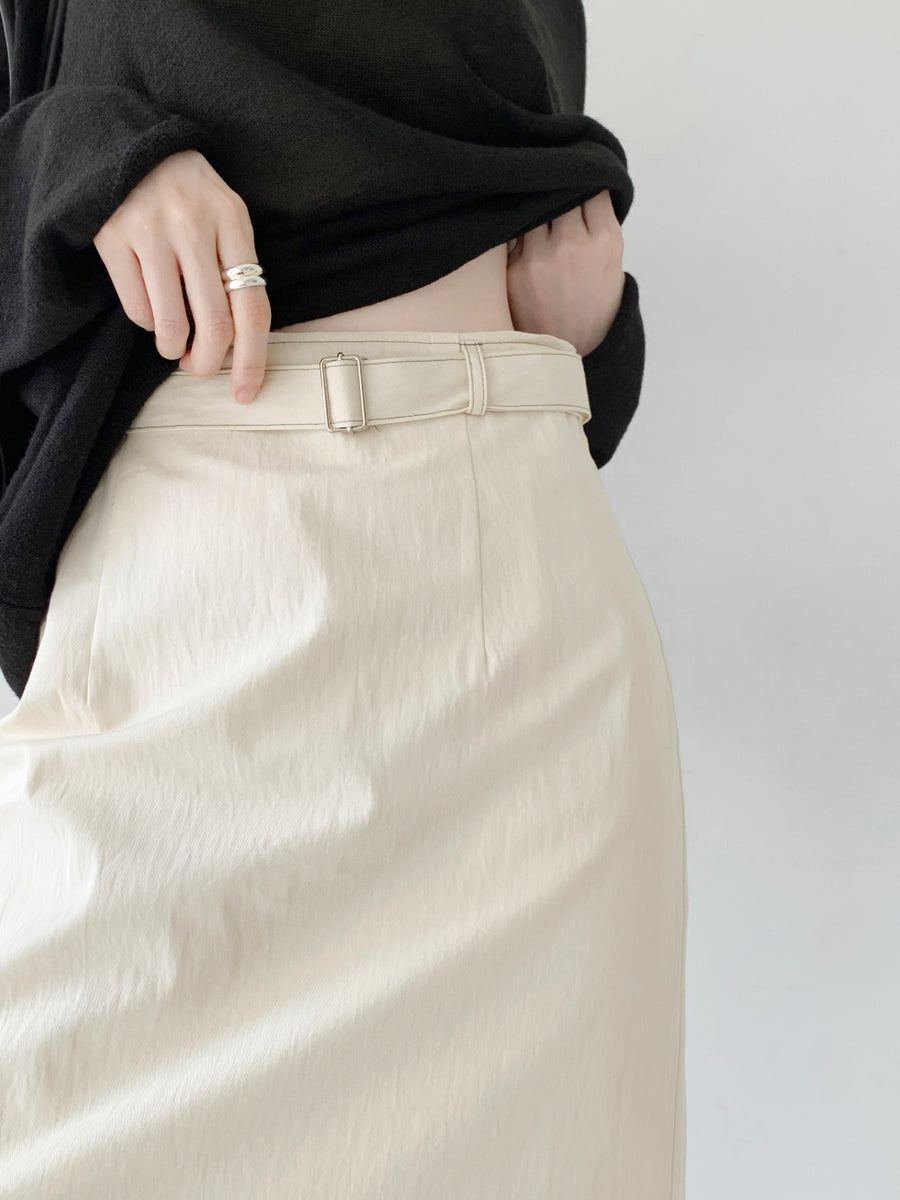 Belt Contrast Skirt