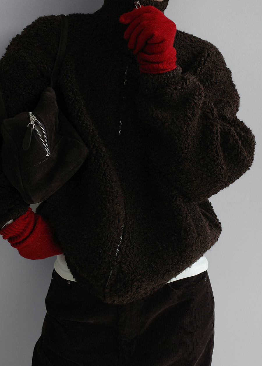 Unisex Bouclé Wool Zip Jacket